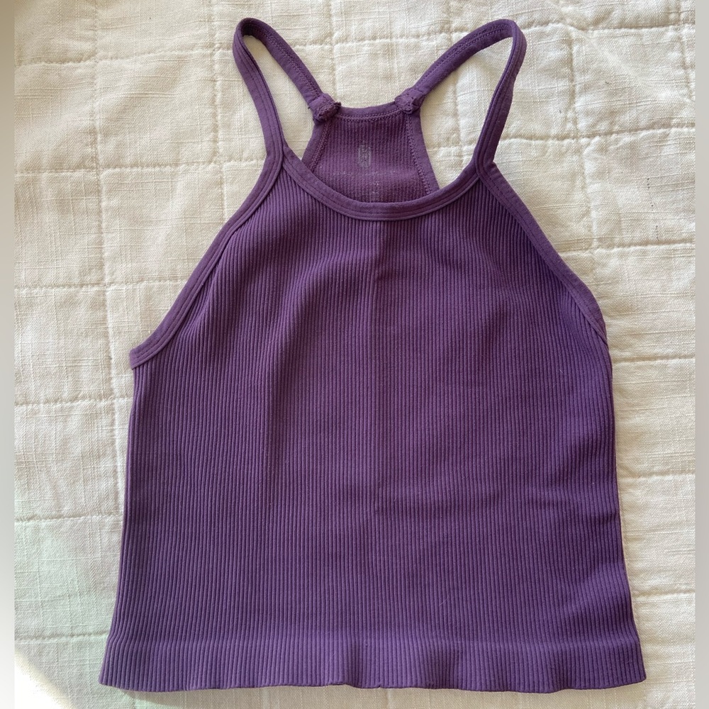 FP Movement Happiness Runs Long Crop Tank M/L Blackberry